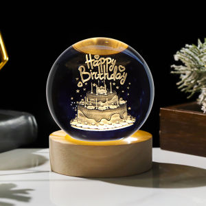 3D Crystal Ball USB Light Night Light Table Lamp Decorative Light Christmas Birthday Gift
