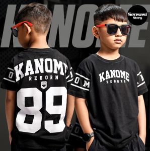 KAN0ME baju kaos distro anak laki-laki  Usia 1-12 tahun motif angka bahan katun combed 24s tebal