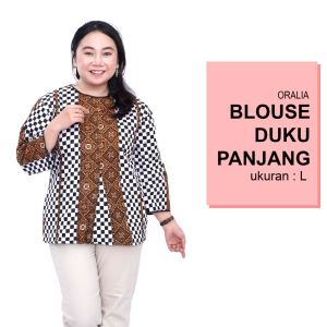 Atasan Batik Blouse Big Size LD 140 Wanita Jumbo L-XL-2L-3L-4L-5L-6L-7L Model Big Blus Kantor Seragam Batik / Atasan Batik Bigsize Wanita Kantor / Blus Kerja Formal Wanita