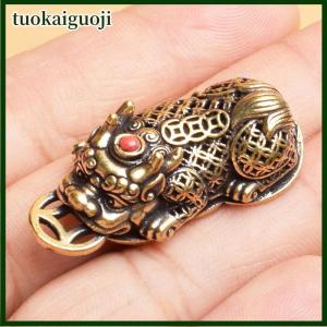 tuokaiguoji Đồng thau động vật Pixiu đồng xu quyến rũ Mặt dây chuyền bức tượng trang trí Trung Quốc thu nhỏ bức tượng nhà văn phòng bàn trang trí phụ kiện