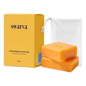 Japanese Persimmon Cleanser Bar 2 Pack Bundle for Body Odor Solution for Old People Smell - Natural Ingredient Body Bars Organic Formula Skin Care Cleansing Hygiene 1 oz
