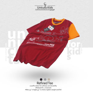Unicuts ... Kaos Playstation Anak 3 - 10 Tahun Untuk Laki Laki Dan Perempuan Merah Maroon Cotton Combed 30s