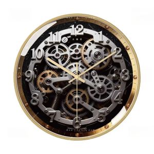 xpkQ Modern Design Roman Numeral Wall Clock European Mechanical Gear Pattern Creative Fashion Silent Quartz Clock Home Decor FYWC 9R3H1