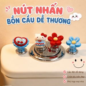 Nút Nhấn Bồn Cầu Decor | Bộ 4 Cái | Phụ Kiện Toilet Abs Bền Chắc | Nút Xả Bồn Cầu Chống Nước Dễ Lắp