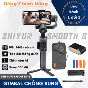 [Bản Nâng Cấp} Gimbal cho điện thoại chính hãng Zhinyun Smooth5S - Gimble chống rung cao cấp hỗ trợ quay phim chụp ảnh chuyên nghiệp