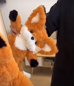 35cm Cute Little Fox Stuffed Toy Plush Doll Cotton Large Sleeping Pillow Kids Birthday Gift