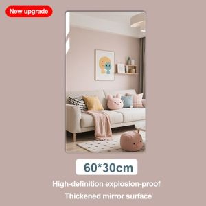 【1-3 Days Delivery】60-20cm HD Acrylic Mirror Sheet / Flexible Non Glass Mirror Tiles / Thicken Self Adhesive Wall Mirrors for Bathroom Bedroom Decor