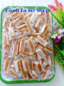 Kẹo khóm dừa non kẹp bánh tráng ít đường mềm dẻo vị chua ngọt