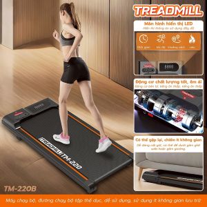 (TM220)BG Máy chạy bộ điện có remote điều khiển Có 2 Loại Có Tay & Không Tay Máy đi bộ trong nhà tiết kiệm diện tích nhàphù hợp dùng cho gia đình