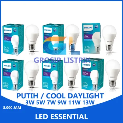 Lampu LED Essential Philips 3W 5W 7W 9W 11W 13W 15W Putih Cool Daylight Kuning Warm White 3 5 7 9 11 13 15 W Watt Grosir