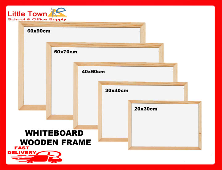 Whiteboard wooden frame writing and drawing board Lazada PH