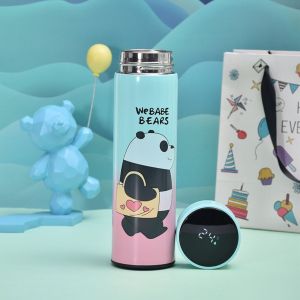 Bình nước giữ nhiệt Inox 500ml có LED cảm biến đo nhiệt độ trên nắp bình Bình đựng nước học sinh