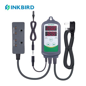 Inkbird ITC-308S UK Plug 230V 10A Digital Prewired Waterproof Temp Control Thermostats with removable rubber probe sensor Heat Cool dual relay outlet for Fish lover fish breeder Fish Tank C/F Reading