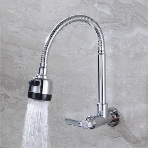 Keran Air Angsa Fleksibel 2 Mode Drat 1/2 Inc  Kran Cuci Piring Wastafel Tembok Sink Minimalis Premium Keran