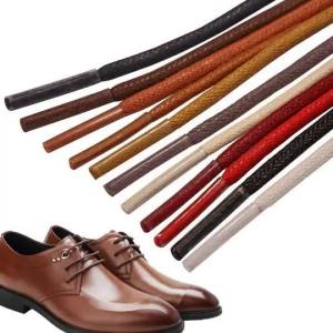 Cotton Waxed Solid Round Shoelaces: Durable Polyester Oxford Shoe Laces