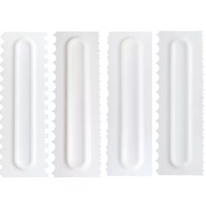 4PCS Cake Butter Comb Decorating Scraper Icing Smoother Baking #%