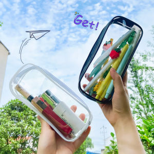 Transparent Womens Cosmetic Bag Travel Accessories Makeup Zipper Bag Waterproof for Girl PVC Brush Pencil Case Pouch