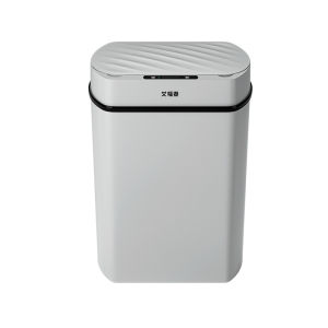 Square Household Smart Trash Gray 15L With Cover Automatic Large Capacity Deodorant Bedroom Kitchen {SG Store}