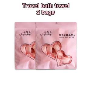 Beauty Makeup Premium Cotton Pads - Buy 1 Get 2 Free Travel Size Compressed Bath Towel Set