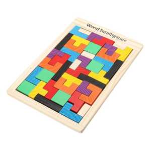 GU Mainan Puzzle Tetris Russian Tertis Block Toy Mainan Edukasi Anak Wood Intellegence