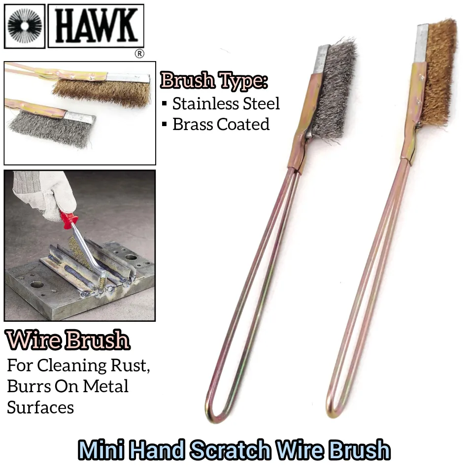 Hawk Heavy Duty Industrial Brass/Stainless Steel Mini Hand Brush