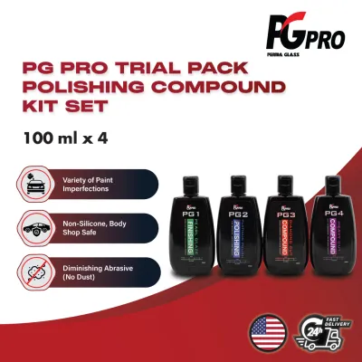 Perma Glass PG Pro Trial Pack Polishing Compound Kit Set (100ml x 4) | Comprehensive Solution for Light to Severe Defect