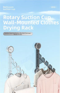 Transparent Wall-Mounted Suction Cup Clothes Hanger Rack 4-Slot Folding Drying Hook No Drill Hanger