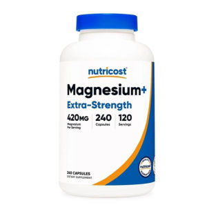 240 viên Nutricost Magnesium Extra Strength - Hỗ trợ giấc ngủ chuyển hóa năng lượng thư giãn cơ bắp - - Bổ sung Magie hằng ngày cho cơ thể  - Hỗ trợ thư giãn cơ bắp sau vận động  - Hỗ trợ hệ thần kinh và khả năng tập trung  - Hỗ trợ giấc ngủ thoải mái h
