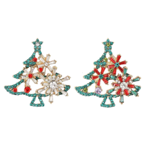 Sparkling Christmas Tree Pin Festive Alloy Festive Outfit Accessory Sturdy Party Wear Gift