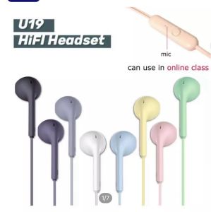 New U19 Macaron in-ear earphone with microphone / high quality 8 colors Huawei / VIVO / IOS / Android mobile phone universal headphone HEADSET cable