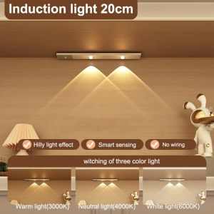 TEP 3 Color LED Cabinet Light Motion Sensor TypeC Rechargeable Magnetic Ultra Thin Wireless Smart Decor Lighting