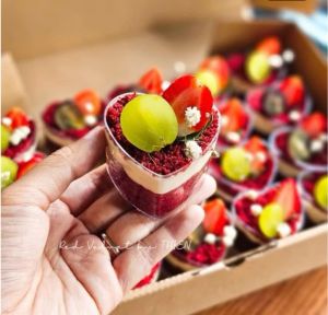 PHỤ KIỆN BÁNH - SET 10 CỐC MICA NHỰA ĐỰNG BÁNH FLAN MOUSE KHÔNG NẮP - HÌNH TIM HÌNH TRÒN