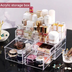 Clear Acrylic Cosmetic Organizer Drawer 3 Tier Makeup Jewelry Storage