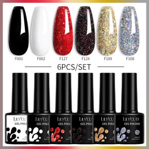 UR Sugar lilycute 6 cái/bộ móng Gel đánh bóng UV Kit Đen trắng đỏ thời trang 6 màu đèn LED UV sơn bán vĩnh viễn gel sơn móng tay nghệ thuật