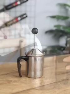 Coffee Hand Pump Manual Milk Foam Frother Stainless Steel Mesh Jug creamer Coffee Milk Foam Pitcher