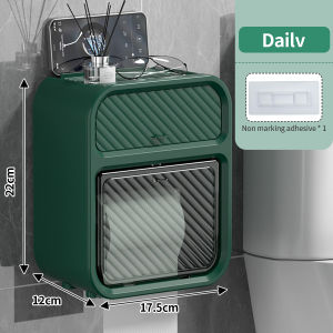 Toilet Paper Box or Bathroom Tissue Box Waterproof and Double-Layer Wall Mounted Toilet Paper Holder Box