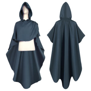 Halloween Medieval Renaissance Cloak Knight Hooded Robe Cosplay Costume Haunted House Ghost Viking Clothes Wizard Cape Dress Up