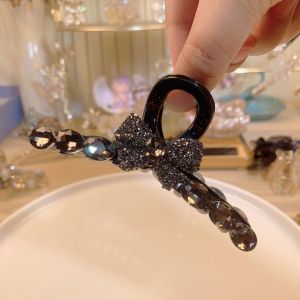 GL Fashionable mesh zircon flower braided hair with high ponytail and fixed hair clip J040