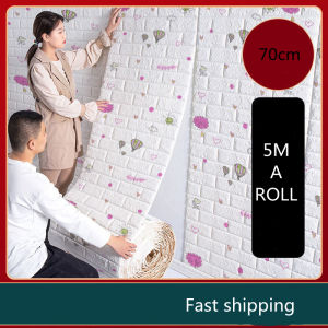 5m x 70cm 3mm DIY 3D Self Adhesive Decorate Wall Stickers Foam Waterproof Wallpaper Cheap Roof Decoration