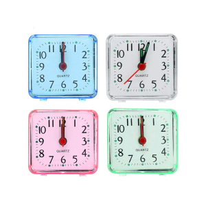 Alarm Clock Square Portable Plastic Table Clock Battery Operated Bed Clock Student Adult Jam Loceng Meja Petak