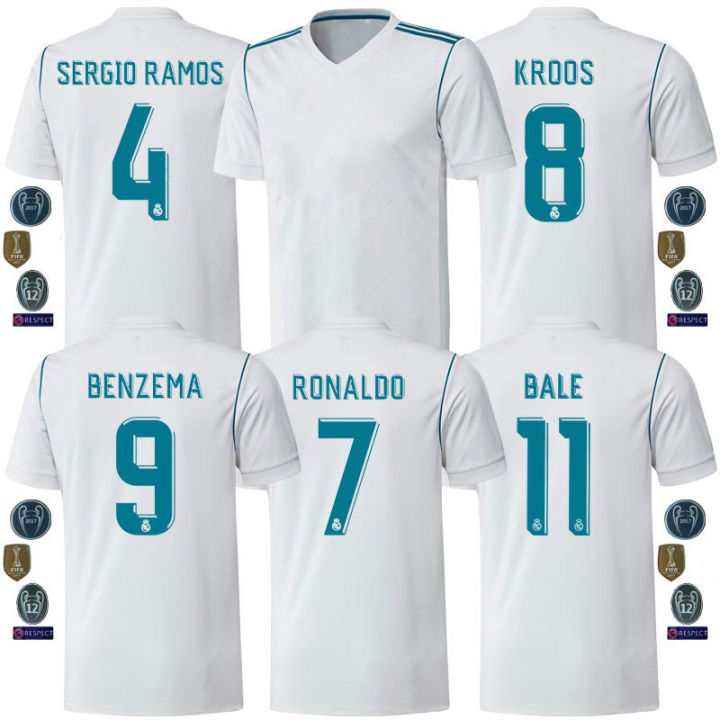 S-2XL 17-18 Home Retro Long Sleeve Soccer Jerseys 2017 2018 UCL