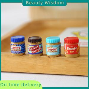 Beauty Wisdom 6pcs Miniature Dollhouse Simulation Of Peanut Butter Model Decor Toy For Doll Accessories Toy Model Home Decoration