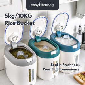 5kg 10kg Rice Bucket Rice Storage Container Insect-proof Moisture-proof Food Rice Box JL2020