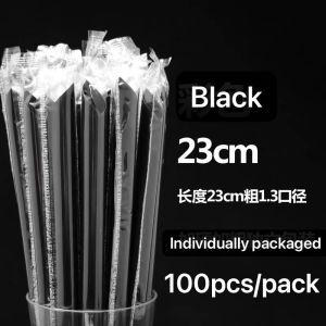 ZH603 100pcs/pack Pearl Milk Tea Straw Disposable Large Diameter Coconut Straw Zagu Size Straw