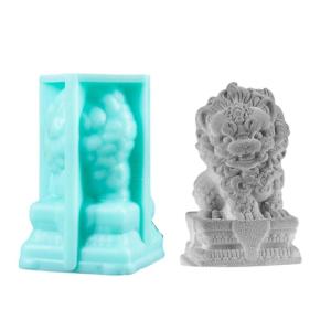 Safe Chinese Lions Silicone Molds Craft Dishwasher Safe Baking Tool For DIY Dessert Cultural Art Design