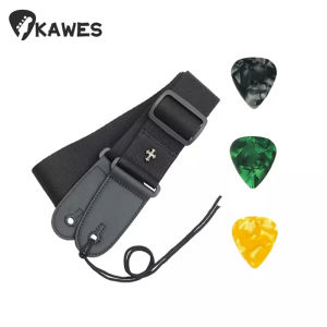 Vintage Cross Personality Guitar Strap with Pick Pocket for Electric Acoustic Folk Guitarra Includes 3 Picks