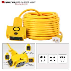 REVO 5M-40M Extension Cord Socket With Cable Extra-long Plug-in Strip Heavy duty