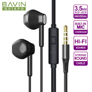 BAVIN HX855 3.5mm Jack Heavy Bass HiFi Sound Quality Wired Earphone  w/ Built-in Microphone Wired Earphone