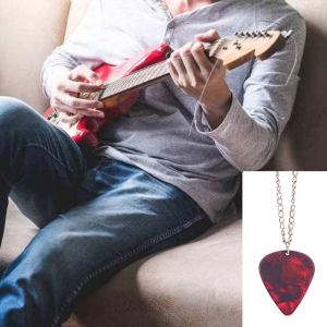 Horror Film Unique Hellfire Club Necklace Eddie Munson Guitar Pick Pendant Necklace for TV Drama Fans Friend
