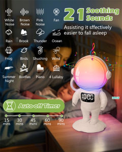 ลำโพงเตือนนาฬิกา LED ORIA และไฟพระอาทิตย์ขึ้นนาฬิกาตั้งโต๊ะเสียงดังพร้อมไฟปลุกสำหรับนักเรียนผู้ใหญ่นอนหลับหนักเสียงสีขาว21เสียงสำหรับช่วยให้โยคะนอนหลับ